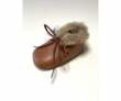Arthur et Zoe Chaussures bébé marron à lacets + fourrure Stabifoot