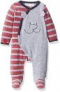 Arthur et Zoe Pyjama bicolor gris/rouge Noukies en velours