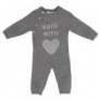Arthur et Zoe Combi tricot gris 'Made with heart' Noukies