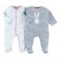 Arthur et Zoe Pyjama velours blanc print 'Lapin' de Noukies