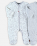 Arthur et Zoe Pyjama velours blanc imprimé 'Noukies' coton bio de Noukies