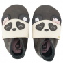 Arthur et Zoe Chaussons Bobux en cuir anthracite Panda (fille)