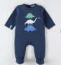 Arthur et Zoe Pyjama coton bleu pétrol 'Dino' de Noukies