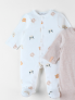Arthur et Zoe Pyjama coton écru imprimé 'Ours' de Noukies