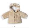 Arthur et Zoe Manteau fourrure beige First + capuche oreilles d'ours