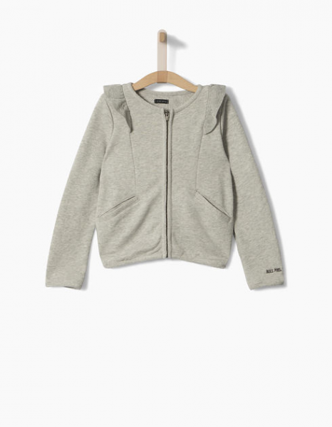 IKKS Cardigan  zipp  gris  volants Kids fille  IKKS 10  ANS 